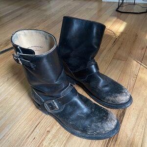 Distressed Frye Veronica moto boots